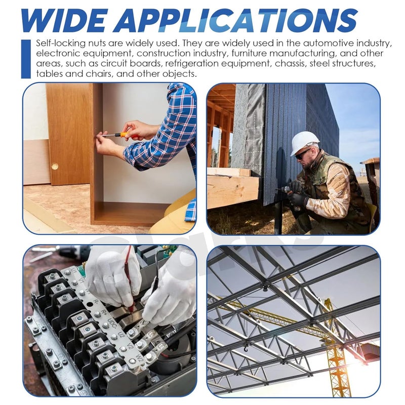 Glarks طقم صواميل ذاتية التثبيت 100 قطعة M3 M4 M5 M6 M8، صمولة ريفيت رأس دائري من الفولاذ المقاوم للصدأ 304، صمولة ذاتية التثبيت مزخرفة لمثبتات الآلات والمنتجات الكهربائية والصناعية - Image 4